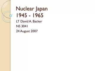 Nuclear Japan 1945 - 1965