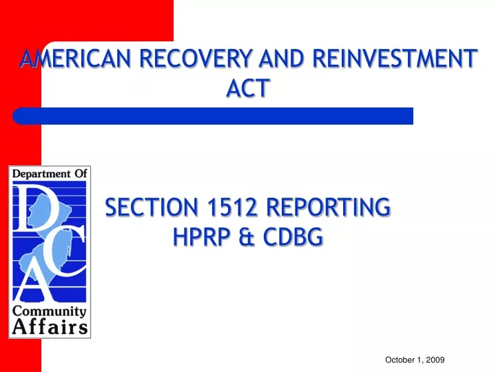 american recovery and reinvestment act section