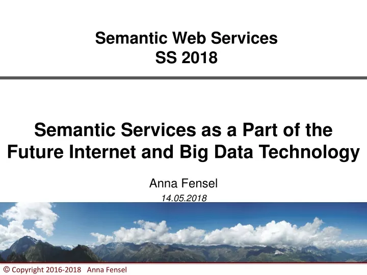 semantic web services ss 2018