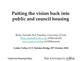 Putting the vision back into public and council housing