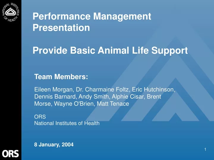 performance management presentation provide basic animal life support