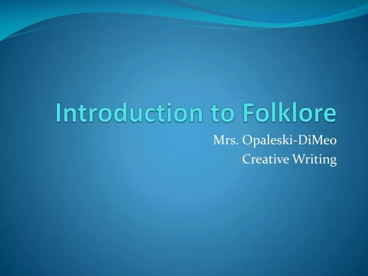 introduction to folklore