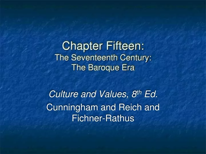 chapter fifteen the seventeenth century the baroque era