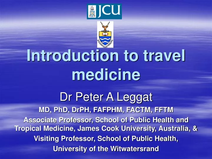 introduction to travel medicine