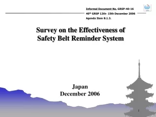 Survey on the Effectiveness of  Safety Belt Reminder System