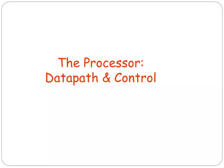 the processor datapath control