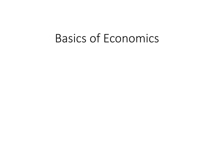 basics of economics