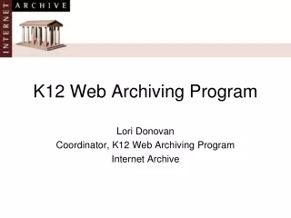 K12 Web Archiving Program