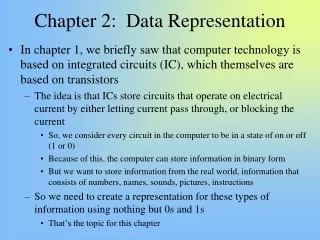 Chapter 2:  Data Representation