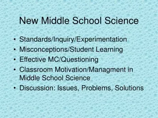 New Middle School Science