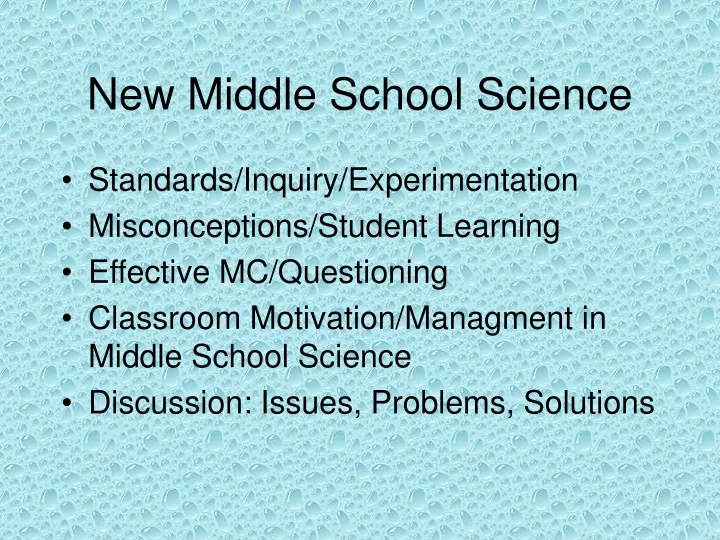 new middle school science