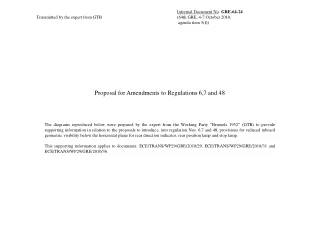 Proposal for Amendments to Regulations 6,7 and 48