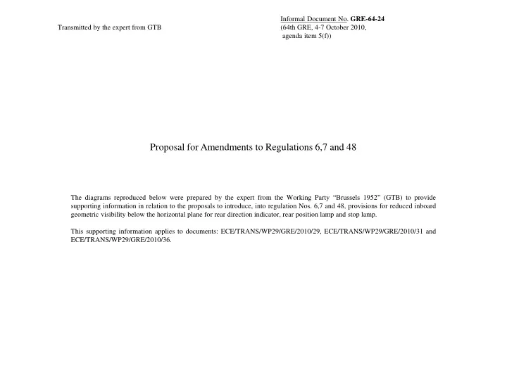 proposal for amendments to regulations