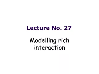 Lecture No. 27