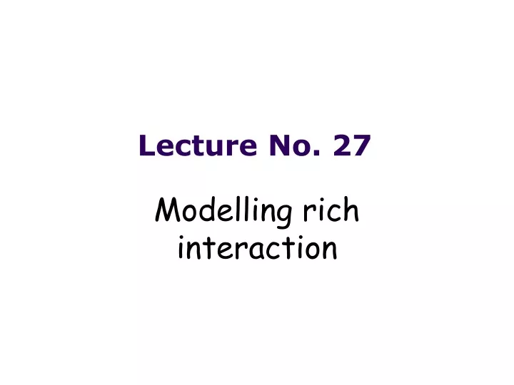 lecture no 27