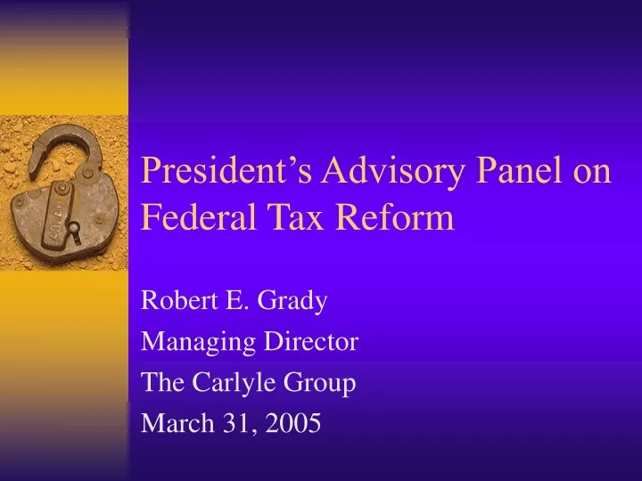 president s advisory panel on federal tax reform