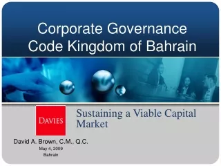 Corporate Governance Code Kingdom of Bahrain