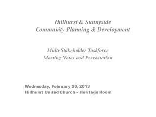 Hillhurst &amp; Sunnyside Community Planning &amp; Development