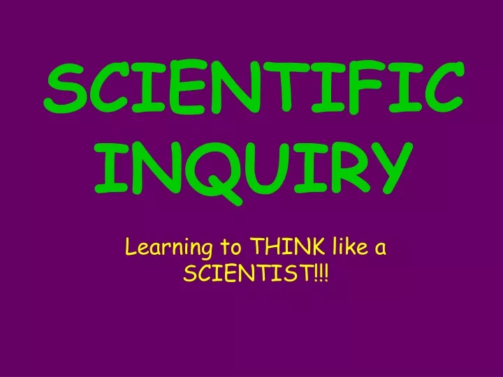 scientific inquiry