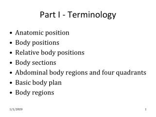 Part I - Terminology