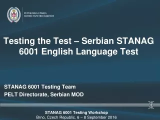 Testing the Test – Serbian STANAG 6001 English Language Test