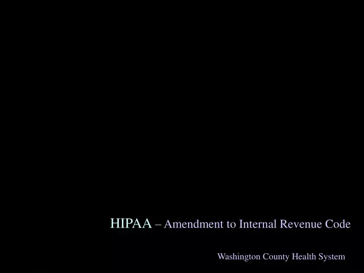 hipaa amendment to internal revenue code