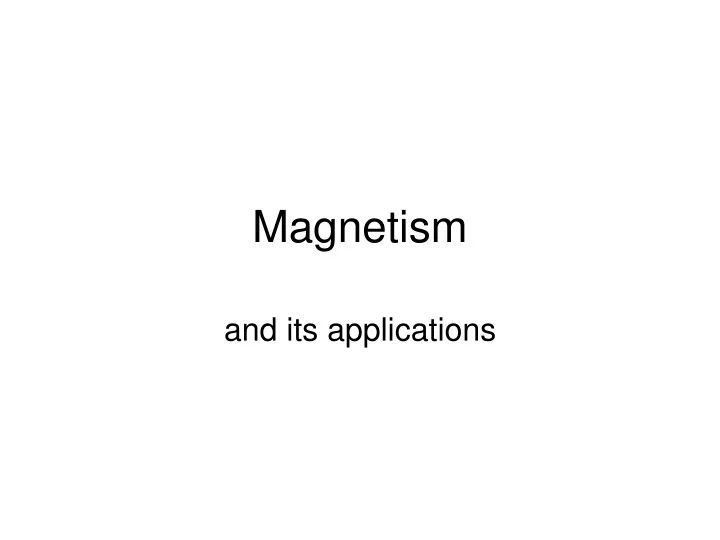 magnetism