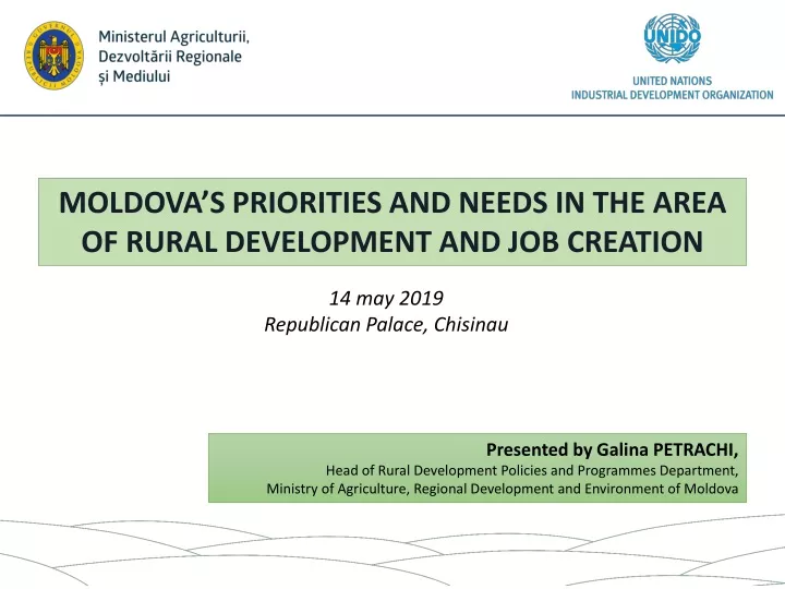 moldova s priorities and needs in the area
