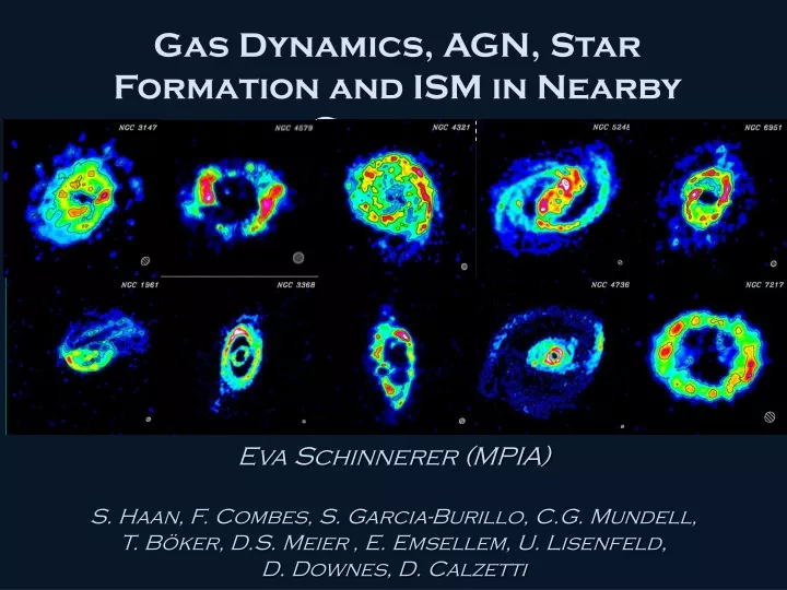 gas dynamics agn star formation and ism in nearby