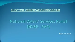 National Voters’ Services Portal ( NVSP-  EVP)