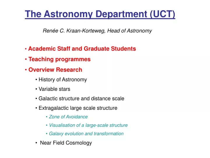 the astronomy department uct