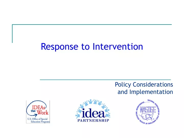 policy considerations and implementation