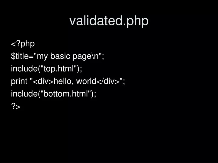 validated php