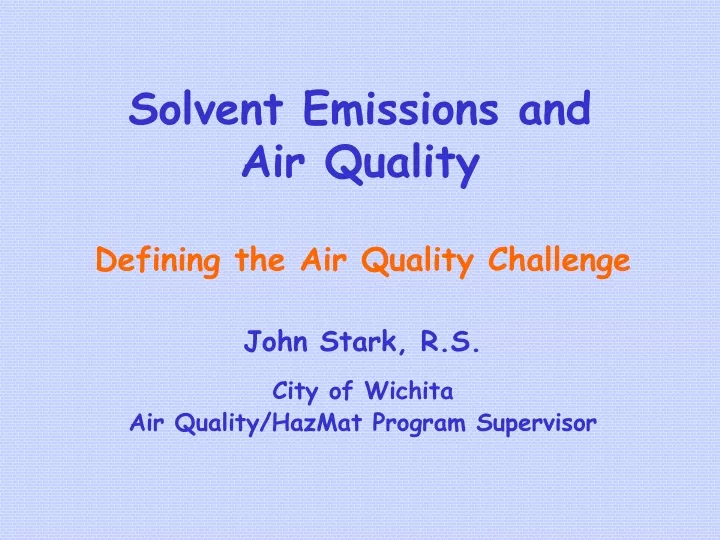 solvent emissions and air quality