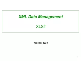 XML Data Management  XLST