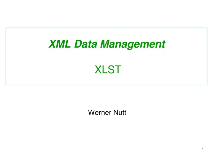 xml data management xlst