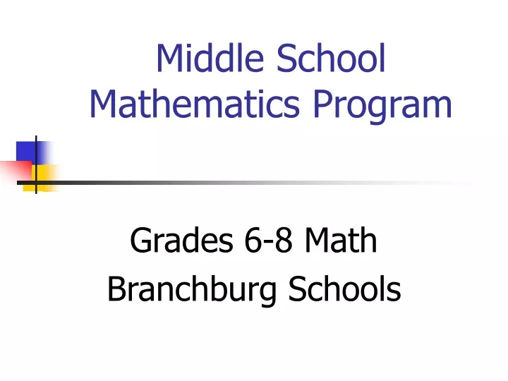 middle school mathematics program