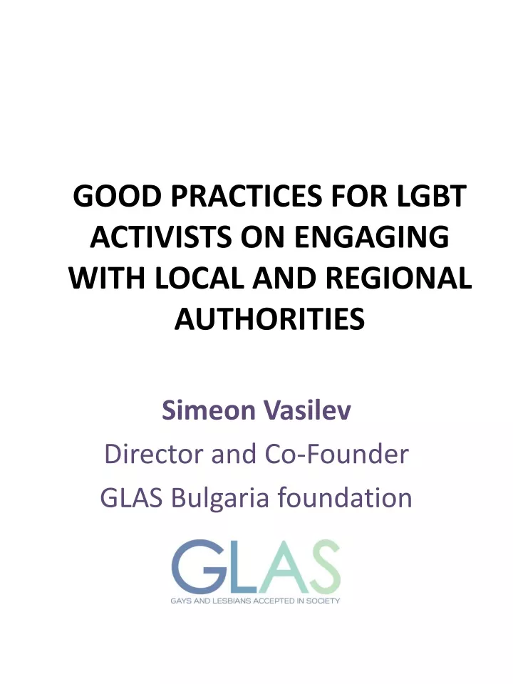 good practices for lgbt activists on engaging with local and regional authorities