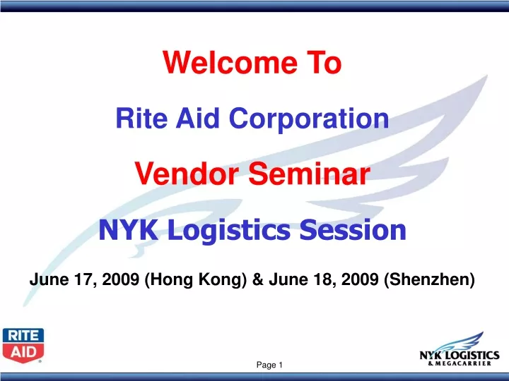 welcome to rite aid corporation vendor seminar