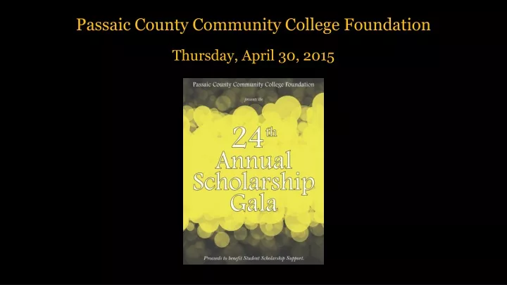 passaic county community college foundation thursday april 30 2015
