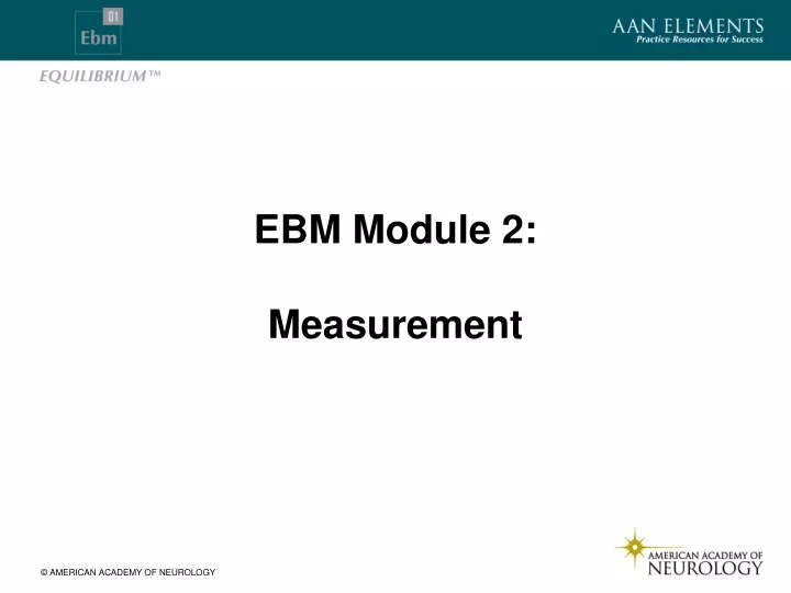 ebm module 2 measurement