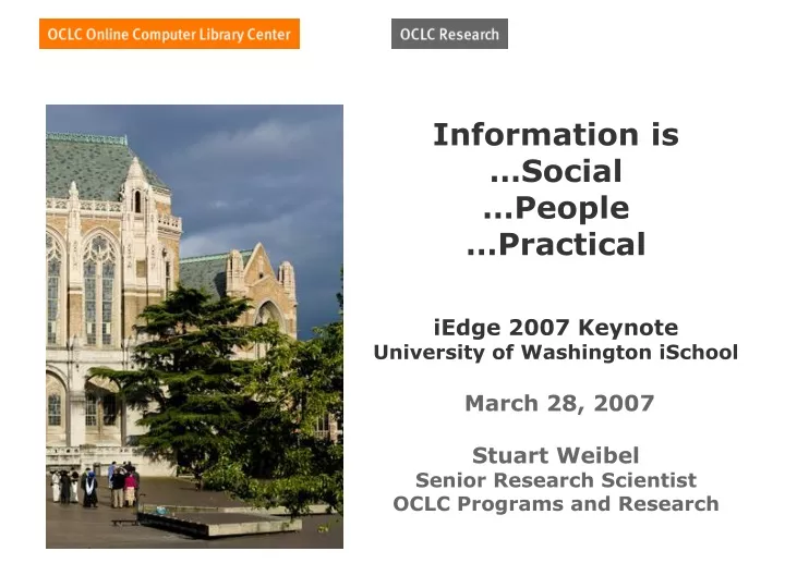 information is social people practical iedge 2007