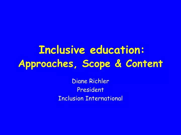inclusive education approaches scope content