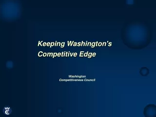 Keeping Washington's  Competitive Edge