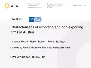 FIW-Study Characteristics of exporting and non-exporting firms in Austria