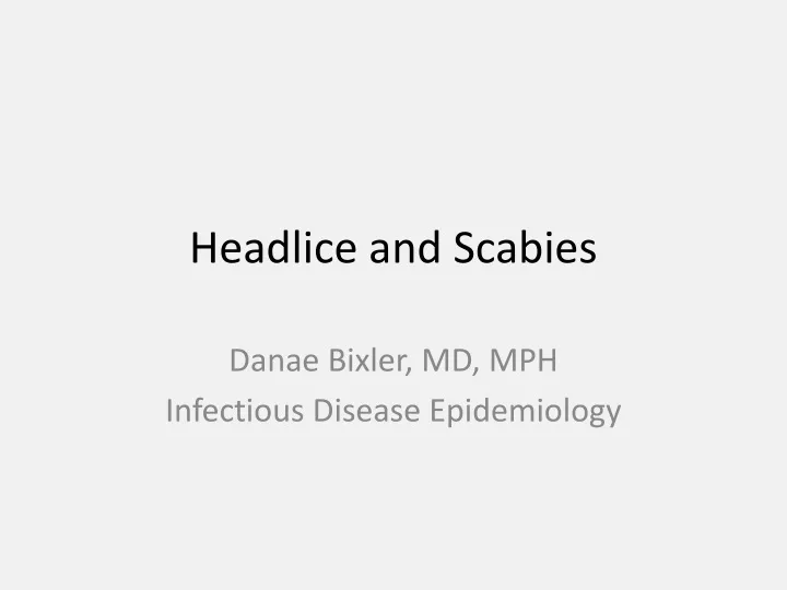 headlice and scabies
