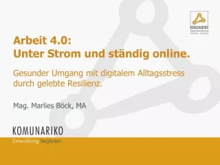 Arbeit  4.0:  Unter  Strom und  ständig  online.