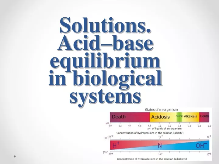solutions acid base equilibrium in biological systems