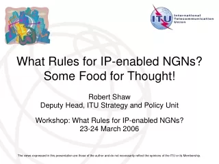 What Rules for IP-enabled NGNs? Some Food for Thought!