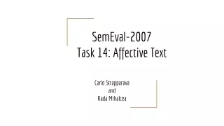 SemEval-2007  Task 14: Affective Text